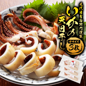 いかの天日干し 中サイズ 3枚 小分け パック 海鮮 魚介類 イカ 烏賊 おつまみ 三陸産 岩手県 大船渡市