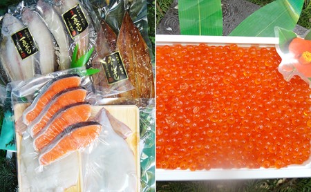 NO11三陸産いくら250gと開きいか干物セット[06]イカサケサンマカレイ いくら 鮭 さけ 秋刀魚 さんま かれい 鰈 干物 海鮮 魚貝類 魚介類 三陸産 岩手県 大船渡市