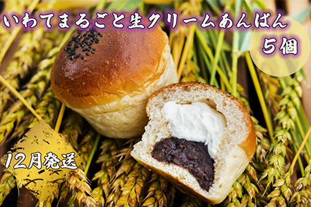 岩手まるごと生クリームあんぱん 5個入り≪12月発送予定≫ [357-12N]