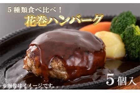 花巻ハンバーグセット(シングル5個入)5種詰め合わせ [761]