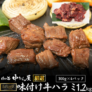 お肉讃歌牛ハラミ秘伝の赤だれ1.2kg （300g×4パック）＜肉の匠 中むら屋厳選＞ 【1239】