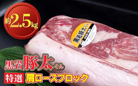 黒岩豚太くん 肩ロース ブロックB 2.5kg 豚肉 ブロック (くろいわ産地直売所)お歳暮 ギフト 栄養豊富 ビタミンB 四元豚 希少豚 お米育ち ステーキ とんかつ カレー 豚肉 ロース 