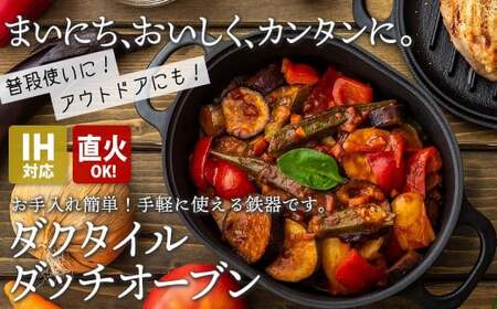 IH対応 鉄 鍋 フライパン ダッチオーブン 鉄器 錆びにくい グリル プレート アウトドア BBQ キャンプ 直火 超軽量 岩手県 北上市 K0059 (岩手製鉄) 鍋 ダッチオｰブン