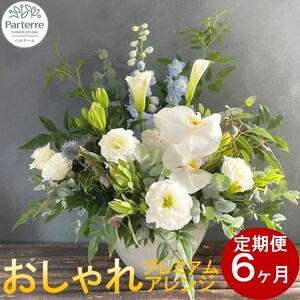 [ 定期便 / 6ヶ月 ]季節 の フラワー アレンジメント プレミアム 岩手県 北上市 O0045 ( パルテール ) 花 観賞用 アレンジ プレゼント ギフト 誕生日 お祝い クリスマス 卒業 入学 バレンタインデー ホワイトデー 贈答 母の日 父の日 敬老の日 感謝 退院 快気祝い プロポーズ ご褒美 生花 季節の花 赤 白 黄色 ピンク オレンジ 青 紫 寄せ植え 鉢植え ガーデニング 庭 玄関 リビング 部屋 客間 オフィス 開店祝い 周年 退職 就職祝い 還暦 成人 記念日 