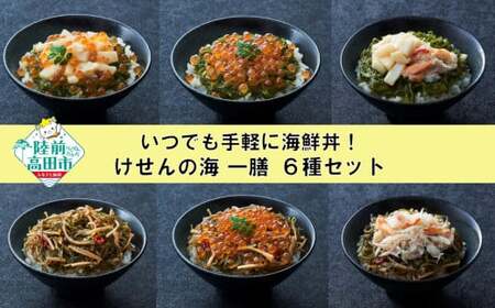 [お試し/特別価格]ご飯に合う 海鮮丼の具 けせんの海 一膳 6種セット [ 松前漬 いくら いか ほたて めかぶ 今日の逸品 ご飯のお供 おつまみ カップ 冷凍 小分け 海鮮 ]RT2880