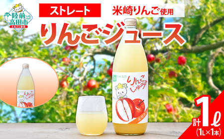 [先行予約] ストレートりんごジュース 1L×1本 たかたのゆめちゃん りんごジュース