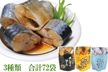 [12月14日決済分まで年内配送]さば煮付けセット(3種・各24P) F-09015