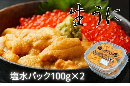 [12月14日決済分まで年内配送]エゾバフンウニ塩水パック100g×2P(計200g) C-61003