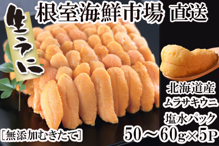 無添加むきたてムラサキウニ塩水パック50～60g×5P[5月下旬以降発送] C-14053