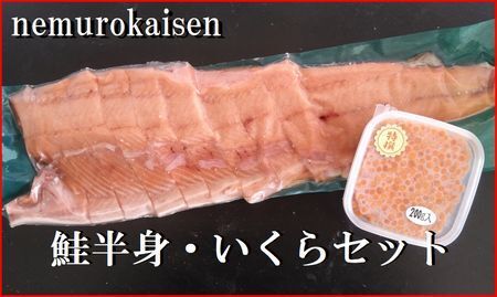 [年内配送可]鮭半身(切身)とイクラの醤油漬けセット