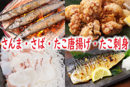 [12月21日決済分まで年内配送][北海道根室産]さんま・さば・唐揚げ用たこ・たこ刺身セット