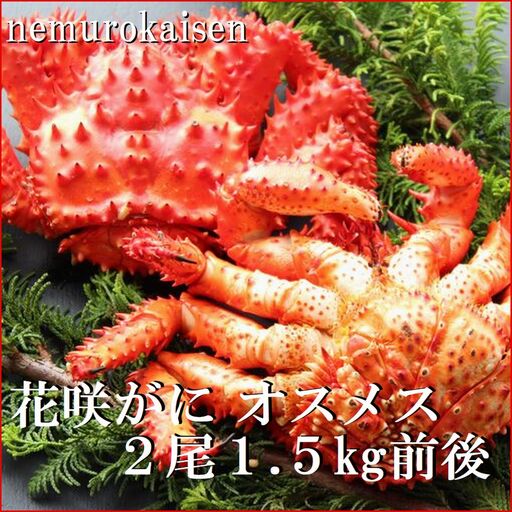 [北海道根室産]花咲ガニオスメス(内子入り)各1尾(計1.5kg前後)