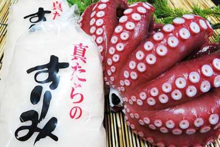 [北海道根室産]煮タコと真たらすりみセット