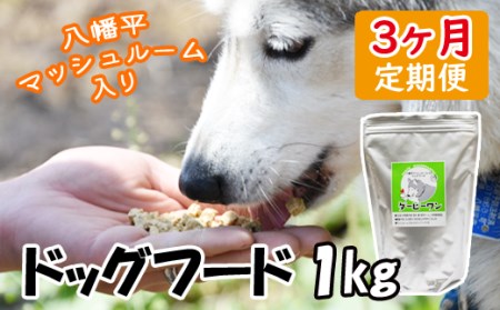 ドッグフード 1kg 3ヶ月定期便 / ジオファーム 犬用 ごはん きのこ マッシュルーム