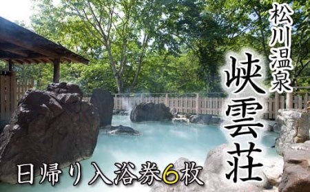 松川温泉 峡雲荘「日帰り入浴券」6枚セット / 源泉かけ流し 露天風呂 回数券 利用券