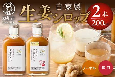 自家製生姜シロップ2本(生姜シロップと生姜シロップDRY) [T0020]