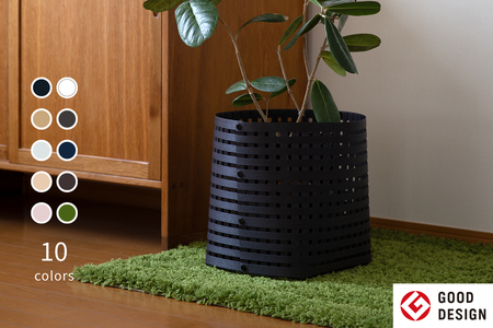 暮らしを豊かにするシンプルで美しいかご M ブラック 岩手県奥州市産 バンドシー Bandc [AR003]