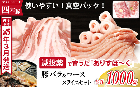 [2025年3月発送] ありすぽーく バラスライス&ローススライス 各500g / 豚 豚肉 肉 スライス ロース バラ