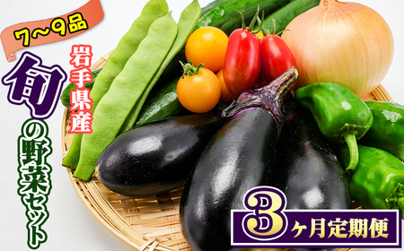 岩手県産 野菜セット 7品 〜 9品 3ヶ月 定期便 / 野菜 やさい 詰め合わせ 詰合せ 詰合わせ 旬 新鮮 国産 季節 季節 おまかせ 春 夏野菜 秋 山菜 葉 葉物 根菜 果菜 冷蔵 冷蔵発送 家庭用 自宅用 仕送り 人気 おすすめ 岩手県 滝沢 滝沢市