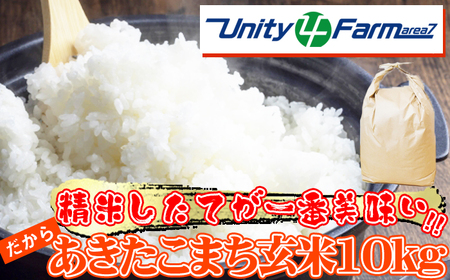 数量限定 岩手県産 あきたこまち 玄米 10kg [ユニティファーム] 米 こめ コメ スーパーフード ヘルシー ごはん ご飯 ライス 国産 産地直送 農家直送 期間限定 おにぎり 弁当 おすすめ 人気 10キロ 10kg 10キロ 単一原料米 仕送り