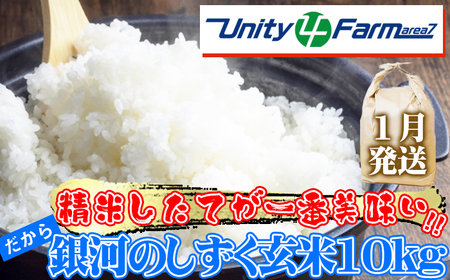 [ 2026年 1月発送] 数量限定 岩手県産 銀河のしずく 玄米 10kg [ユニティファーム] 米 こめ コメ スーパーフード ヘルシー ごはん ご飯 ライス 国産 産地直送 農家直送 期間限定 おにぎり 弁当 おすすめ 人気 10キロ 10kg 10キロ 単一原料米 仕送り