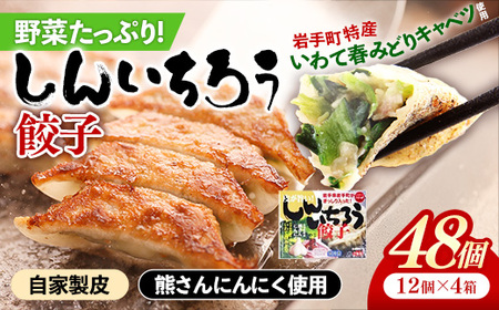 [キャベツの街]野菜たっぷり!しんいちろう餃子(12個入×4箱)[48個]お肉 おかず やまと豚 肉 焼き 中華 人気 餃子 ギョーザ ぎょうざ ギョウザ 豚肉 おつまみ 惣菜 岩手県 岩手町