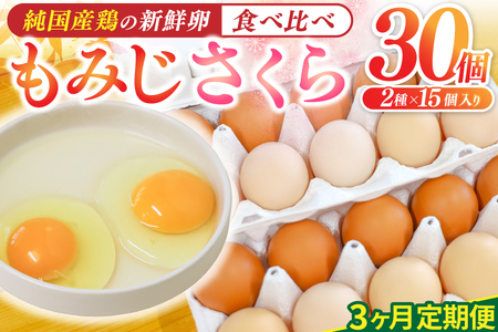 純国産鶏[さくらともみじ]純たまご30個入り 破損保証5個を含む[3ヶ月連続お届け] (AJ032) 国産 卵 産地直送 飼料にこだわった 鶏卵