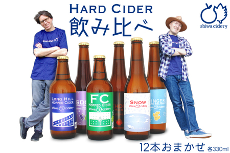 紫波サイダリー 12本 飲み比べセット ハードサイダー シードル プレミアム 岩手のりんご りんごのお酒 いわてワイン 岩手県 ふるさと納税 女子会 (AY004)