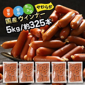 【ふるなび限定】訳あり 食品 国産 ソーセージ ウインナー 冷凍 5kg 業務用 メガ 大量 大容量 訳あり 食品 おつまみ 肉 豚肉 ウインナーソーセージ おかず 惣菜 お弁当 ストック 常備品 ホットドッグ BBQ バーベキュー 焼肉 (5kg (約325本入り)) (DV033-1)