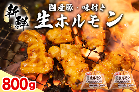 国産豚 味付き 生ホルモン 白(レバーなし) 800g (400g×2パック)