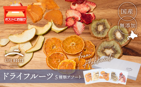 [ 国産 ]無添加 ドライフルーツ アソート 5種類 各1袋 果物 フルーツ ギフト 千歳 北海道