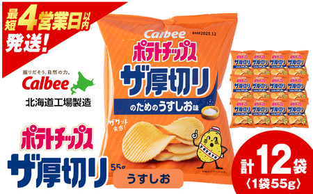ポテトチップスザ厚切り のためのうすしお味 55g 12袋 1箱
