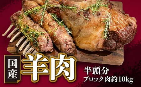 [希少]国産 羊肉 半頭分(ブロック肉 約10kg)ラム 国産羊肉 国産ラム 塊肉 カタ ロース バラ モモ