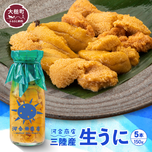 【令和8年発送】無添加『生うに』 ミョウバン不使用 150g×5【2026年4月下旬～8月発送】【15】