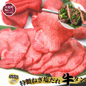 特製ねぎ塩だれ『牛タン』500g ( 250g×2パック) 小分け|味付き 焼き 肉 冷凍 便利 使い切りサイズ 岩手 いわて iwate 岩手県大槌町