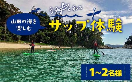 山田の海を楽しむサップ体験1〜2名様[うみと私と] 三陸山田 山田町 山田湾 荒神 浦の浜 エメラルドグリーン マリンスポーツ 海 レジャー YD-846