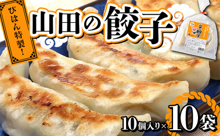 山田の餃子 10個入り×10袋 びはん びはんぱない 岩手県 三陸 三陸山田 山田町 肉 中華 山田の醤油 惣菜 餃子 ぎょうざ 冷凍 おかず おつまみ 弁当 手軽 YD-932
