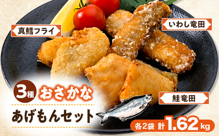 おさかな揚げもん1.62kgセット(いわし・鮭・たら) 3種×各2鰯・鱈・鮭を竜田・フライ小分け冷凍_魚介・海産物     惣菜・加工品   _【配送不可地域：離島】【1564999】