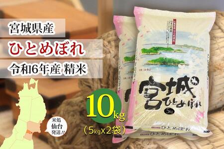 [宮城県産 ひとめぼれ]令和6年度産 精米 10kg(5kg×2袋) 米米米米米