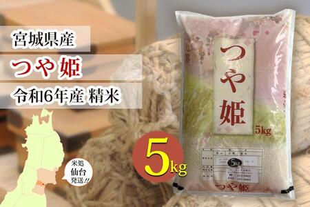 [宮城県産 つや姫]令和6年度産 精米 5kg(5kg×1袋)