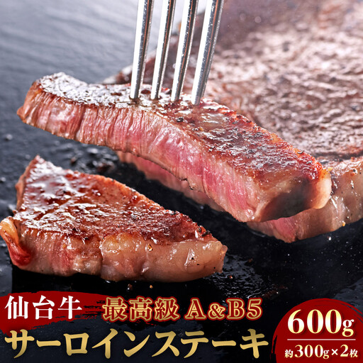 [Aランク&B 5ランク]仙台牛ステーキ 600g(約300g×2枚)〜圧巻のボリュームと至高の肉汁〜[特産品 宮城県産 仙台牛 国産牛 サーロイン ステーキ 霜降り 厳選 ごちそう 記念日 ギフト お歳暮 お中元 定番 人気 安心安全 品質保証 リピート ランキング]