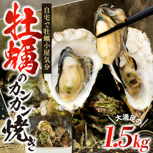 宮城県産 牡蠣のカンカン焼き 1.5kg(13〜15個) 殻付き牡蠣