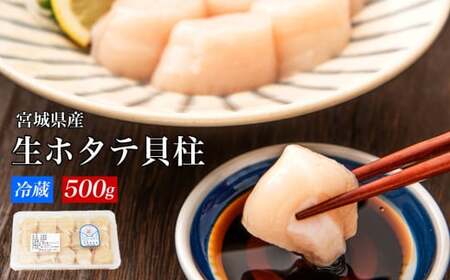 宮城県産 生食用 生ホタテ貝柱(500g/約15個〜18個入り)冷蔵 帆立 ほたて 貝 魚介 海鮮 刺身 生食 生ほたて 生帆立 宮城県 石巻市 宮城 石巻