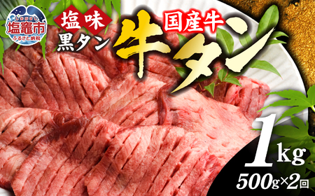 定期便 2回 国産 牛タン 500g × 2回 ( 計1kg ) 老舗 さとう精肉店 こだわり 黒タン | sm00010-2 肉 牛肉 国産牛 タン 焼肉 塩味 仙台名物 牛たんタン塩 冷凍 焼くだけ 希少 塩竈市 宮城県