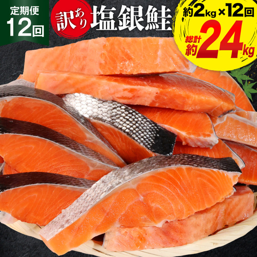 定期便 《12ヶ月連続お届け》 訳あり 銀鮭 切身 約2kg×12回 計24kg [宮城東洋 宮城県 気仙沼市 20564464]