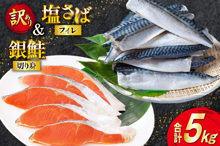 訳あり サバ 3.5kg + 銀鮭 1.5kg 合計5kg 加熱用 鯖フィレ 鮭切身 減塩 無添加 食べ比べ [足利本店 宮城県 気仙沼市 20565586] 訳アリ 塩サバフィレ 塩銀鮭切身 塩分控えめ さば 鯖 塩さば 塩サバ 塩鯖 サーモン サケ 簡易包装 業務用 冷凍
