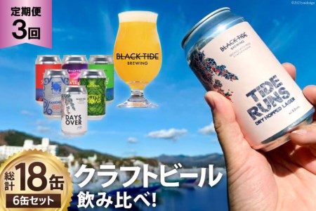 3回 定期便 BTB クラフトビール 6缶セット[総計18缶]/ BLACK TIDE BREWING / 宮城県 気仙沼市