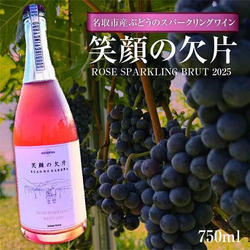 名取市産ぶどうのスパークリングワイン 「笑顔の欠片 ROSE SPARKLING BRUT 2025」 750ml 1本