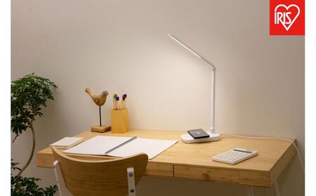 LEDデスクライトQi充電シリーズ 平置きタイプ 調光　LDL-QFD-W　ホワイト