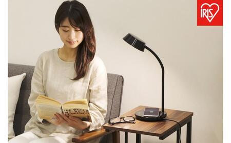 LEDデスクライトQi充電シリーズ 平置きタイプ 調光・調色 LDL-QFDL-B ブラック
